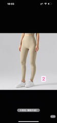( Own Funds)Lu Lu Yoga pants Double-sided brushed peach-colored hip-hugging sports fitness nine-inch pants with high waist for toning the buttocks and enhancing the silhouette, a nude yoga pants for women.