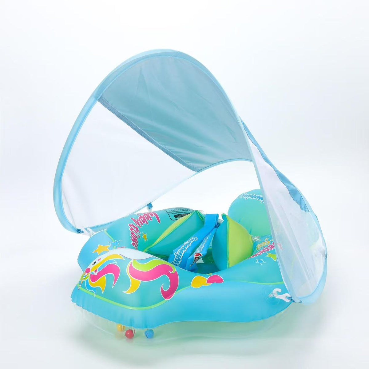 Swimming Baby Swim Ring Tummy Float Children's Swim Ring Underarm Ring with Canopy Sun Protection Model floating device