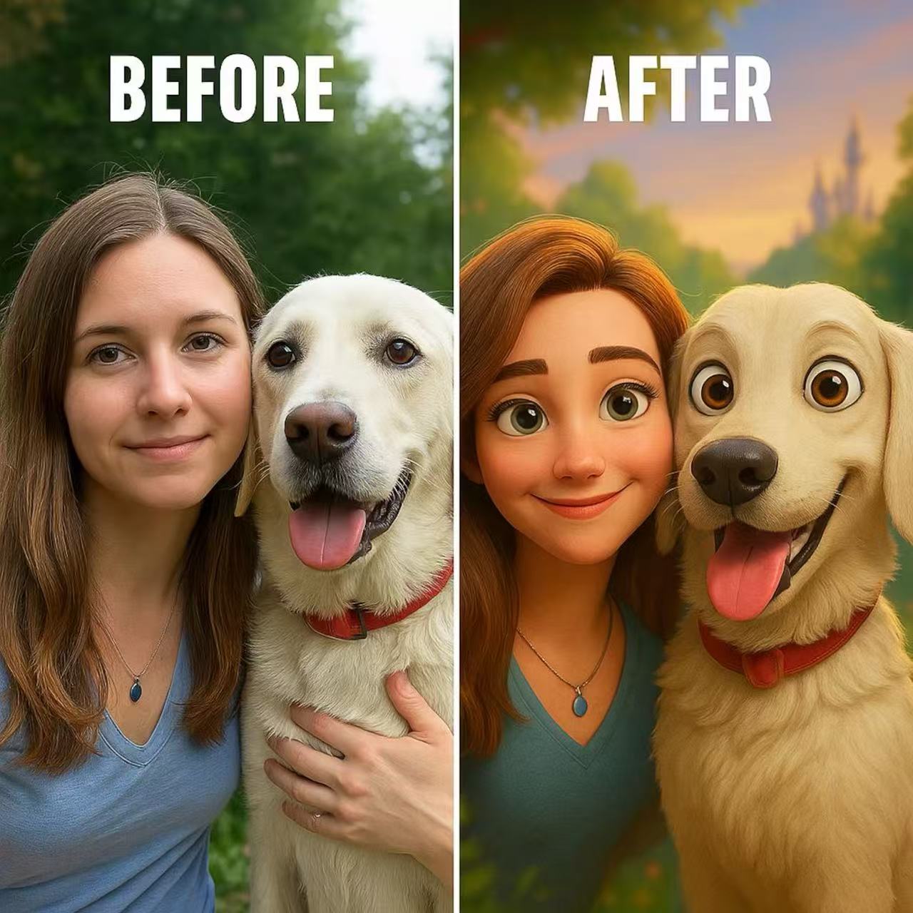 Custom Pixar-Style Cartoon Portrait | Personalized Digital Artwork of Couples, Families & Pets | Unique Gift Illustration